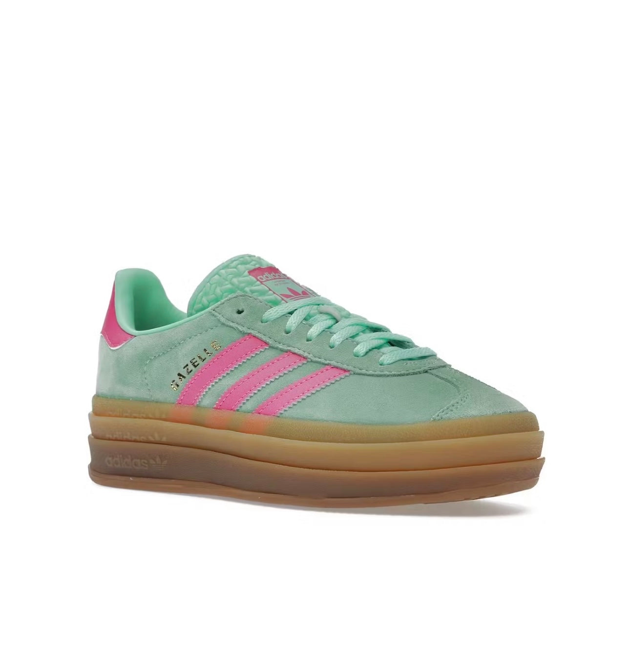 Adidas gazelle green pink   platform